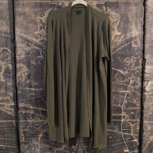 NWOT New Directions A Line Cut Long Cardigan Green Size XL